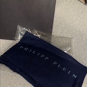 Philipp Plein Dark Blue Scarf NEW